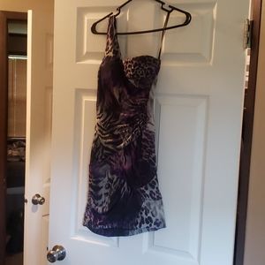 Purple animal print party dress